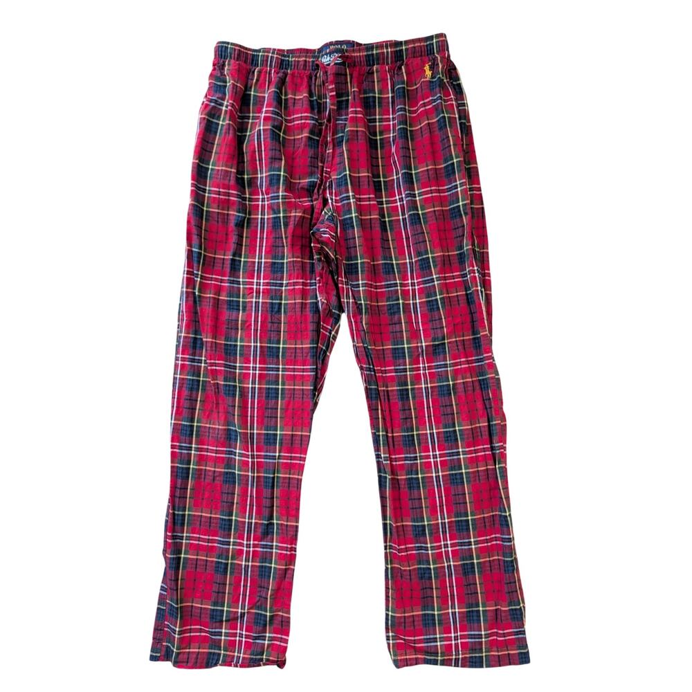 Polo Ralph Lauren Sleepwear Mens Size Large Red Plaid Pajama Lounge Pants